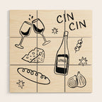 Cheers. Cheese and Wine Wood Wall Art Gallery Image 1