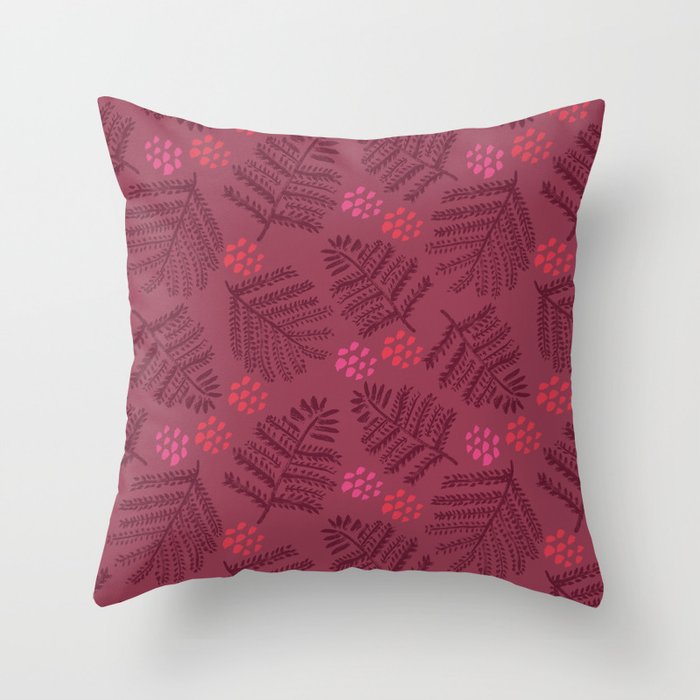 Winter & Woodsy Pine Trees in Ruby Red Throw Pillow Gallery Image 6