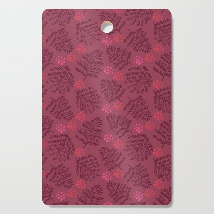 Winter & Woodsy Pine Trees in Ruby Red Cutting Board Gallery Image 1
