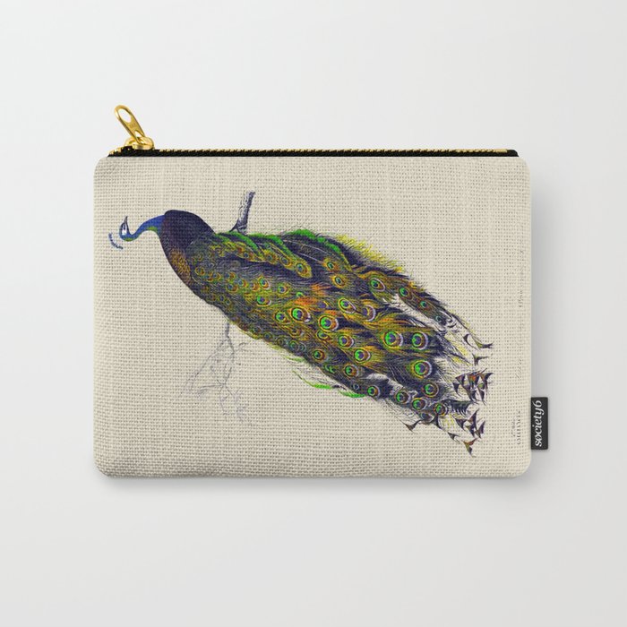 Vintage Peacock Carry All Pouch Gallery Image 1