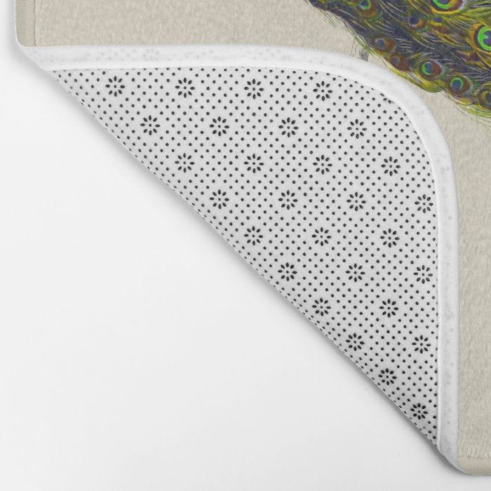 Vintage Peacock Bath Mat Gallery Image 2