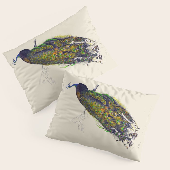 Vintage Peacock Pillow Sham Gallery Image 1