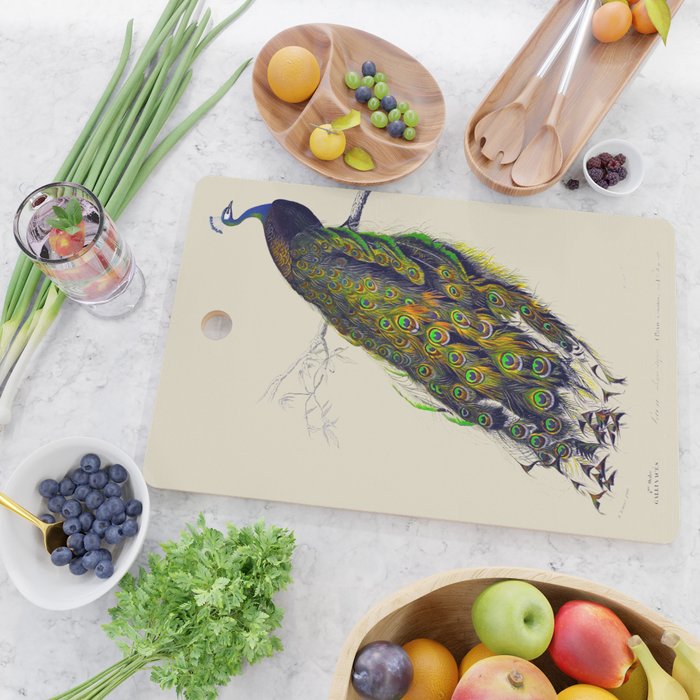 Vintage Peacock Cutting Board Gallery Image 2