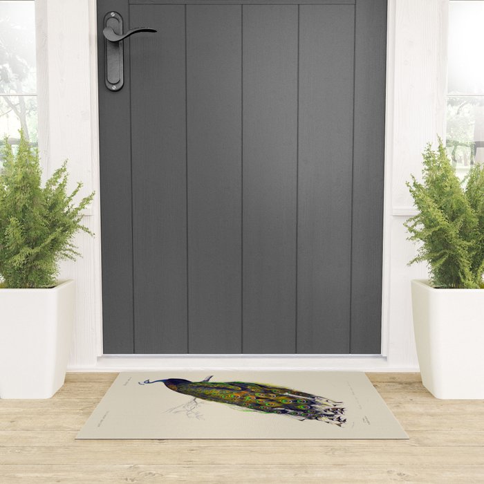 Vintage Peacock Welcome Mat Gallery Image 3