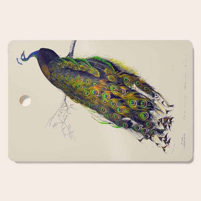 Vintage Peacock Cutting Board Gallery Image 1