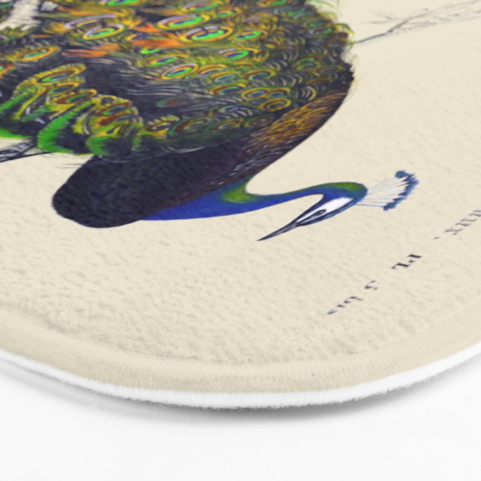 Vintage Peacock Bath Mat Gallery Image 3