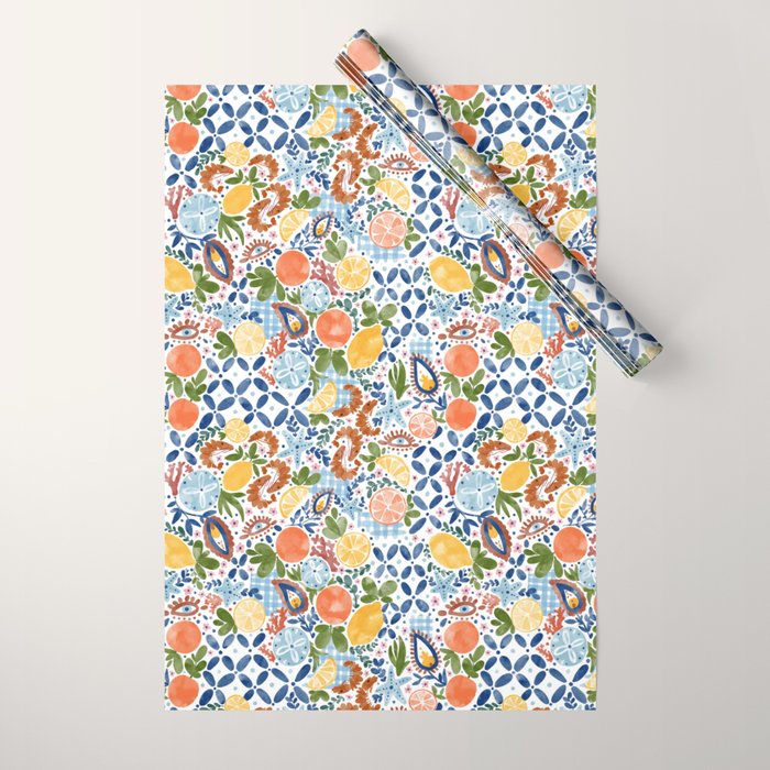 Sunny Coastal Escape Wrapping Paper Gallery Image 1