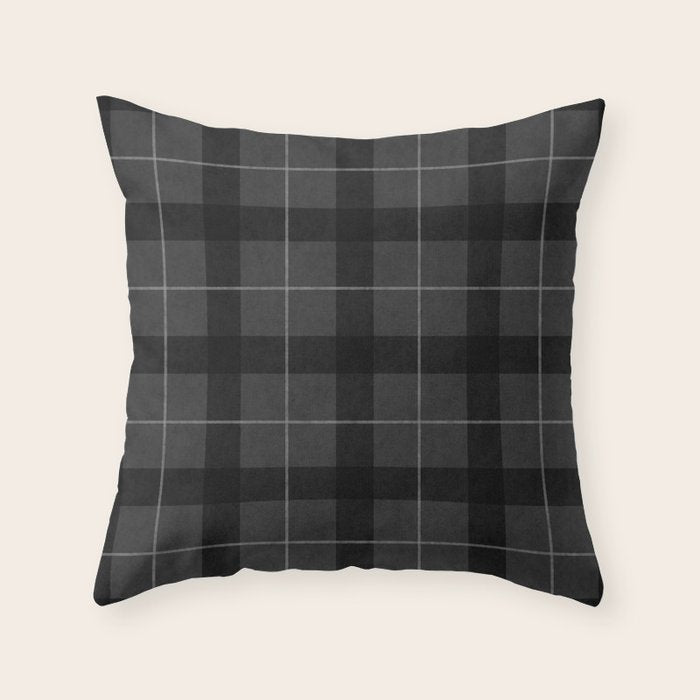 Black And Gray Plaid Throw Pillow Gallery Image 6
