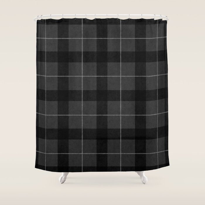 Black And Gray Plaid Shower Curtain Gallery Image 1