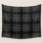 Black And Gray Plaid Wall Tapestry Gallery Image 4