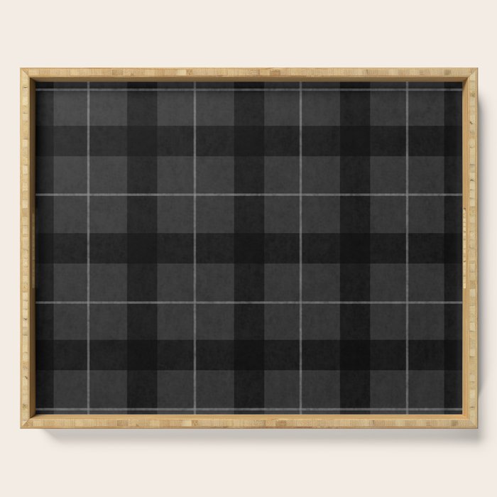 Black And Gray Plaid Serving Tray Gallery Image 1