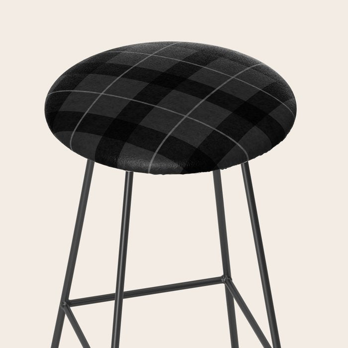 Black And Gray Plaid Stool Gallery Image 2