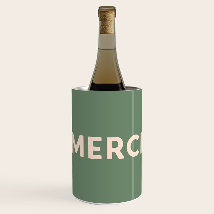 Merci French Retro Hand Lettering Wine Chiller Gallery Image 1