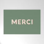 Merci French Retro Hand Lettering Welcome Mat Gallery Image 1