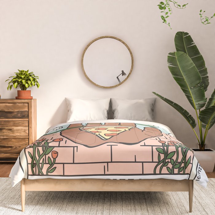 PIZZA READING (DARK) Comforter Gallery Image 3