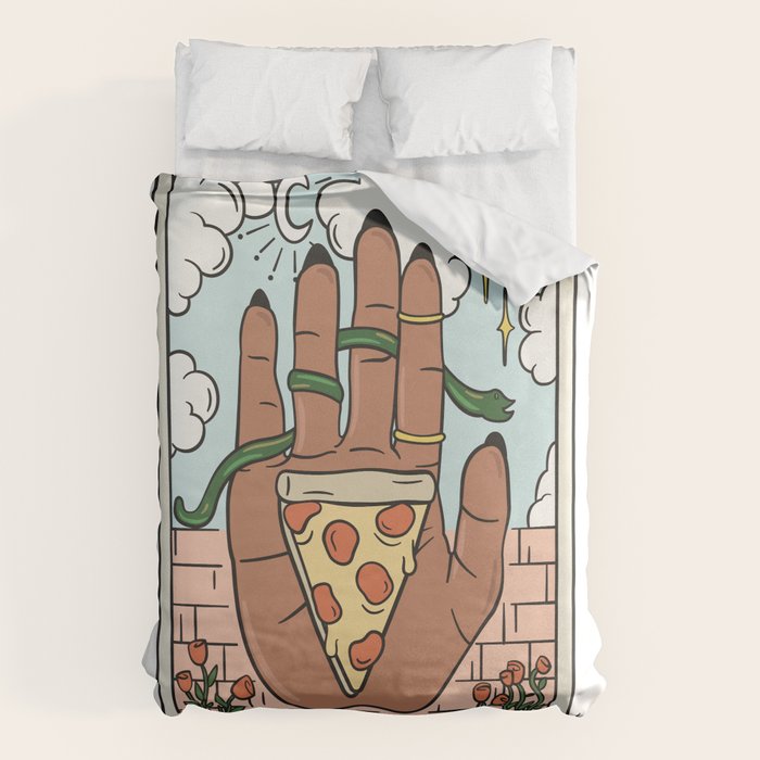 PIZZA READING (DARK) Duvet Cover Gallery Image 6
