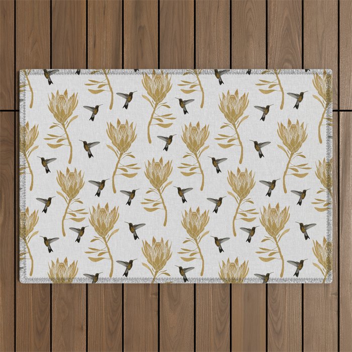 Hummingbird & Flower I Outdoor Rug Gallery Image 1