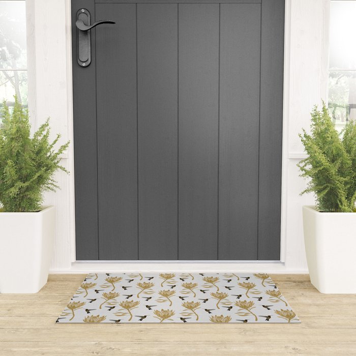 Hummingbird & Flower I Welcome Mat Gallery Image 3