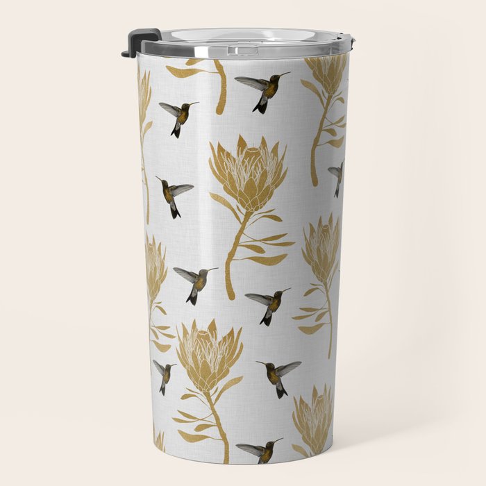 Hummingbird & Flower I Travel Mug Gallery Image 3