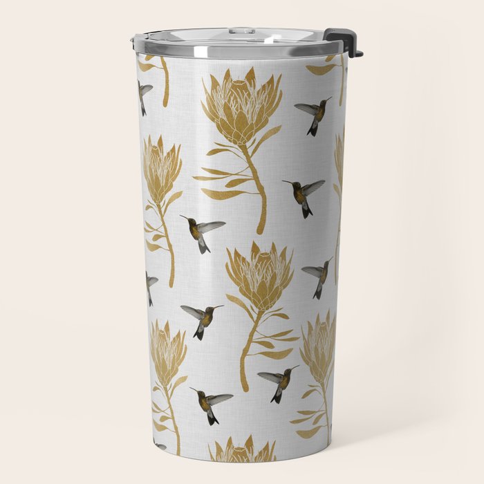 Hummingbird & Flower I Travel Mug Gallery Image 2