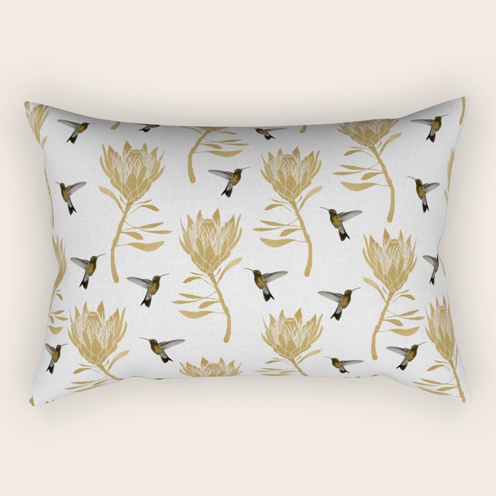 Hummingbird & Flower I Rectangular Pillow Gallery Image 1