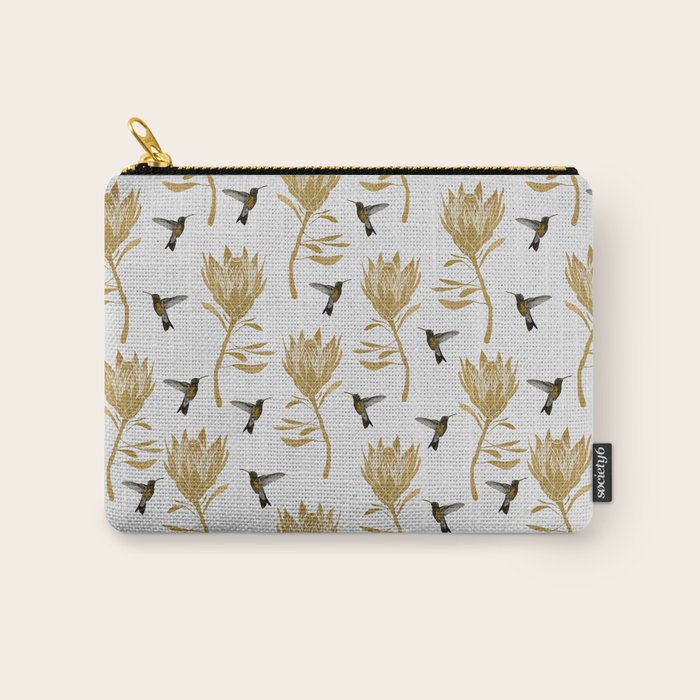 Hummingbird & Flower I Carry All Pouch Gallery Image 1