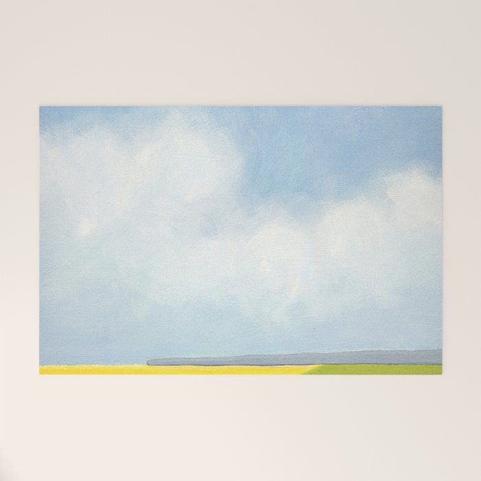 Abstract Landscape With Flowers and Blue Sky Welcome Mat Gallery Image 1