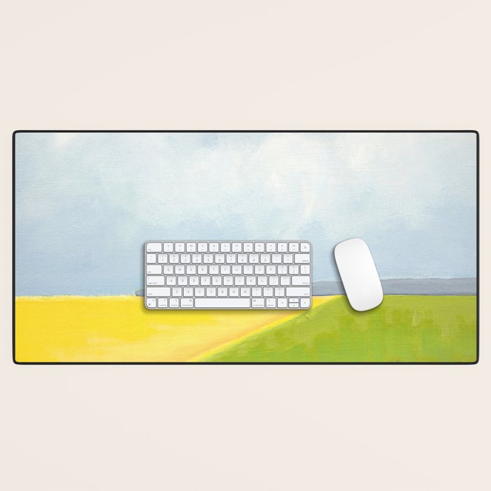 Abstract Landscape With Flowers and Blue Sky Desk Mat Gallery Image 1