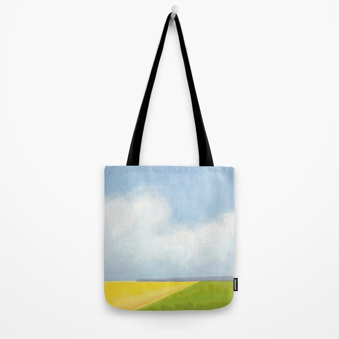 Abstract Landscape With Flowers and Blue Sky Tote Bag Gallery Image 2