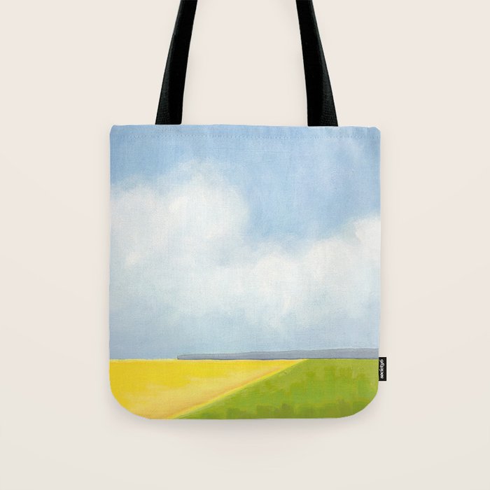 Abstract Landscape With Flowers and Blue Sky Tote Bag Gallery Image 1