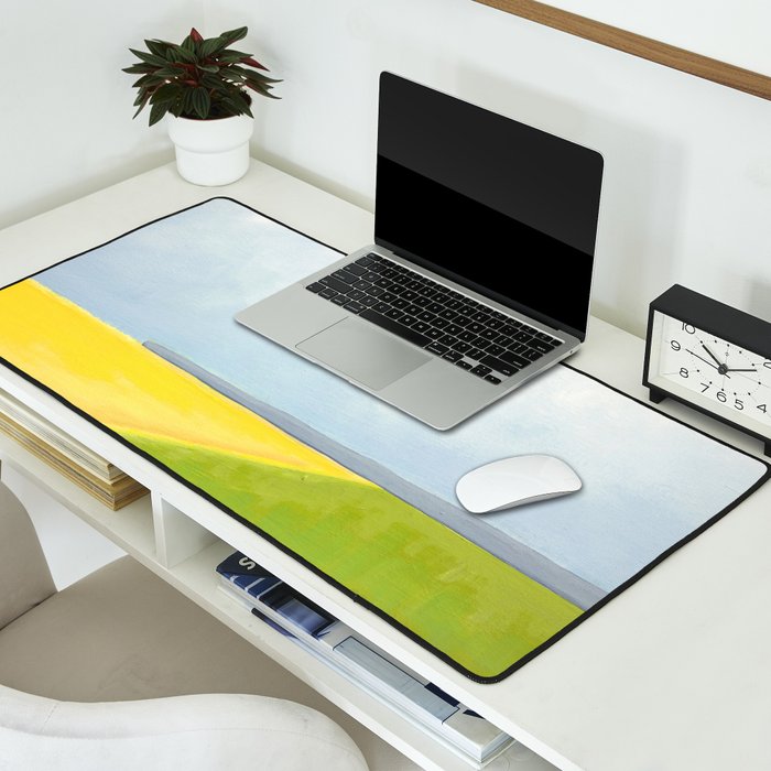 Abstract Landscape With Flowers and Blue Sky Desk Mat Gallery Image 2