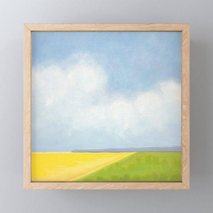 Abstract Landscape With Flowers and Blue Sky Mini Art Print Gallery Image 1