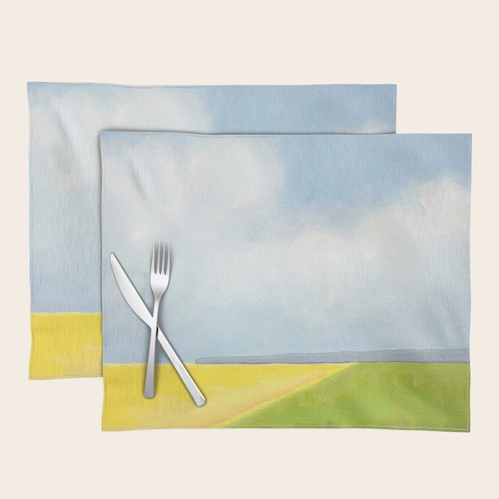 Abstract Landscape With Flowers and Blue Sky Placemat Gallery Image 1
