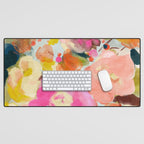 floral bouquet from above abstract art Desk Mat Gallery Image 1