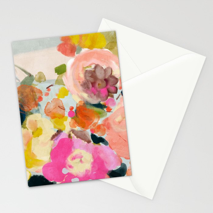 floral bouquet from above abstract art Stationery Card Gallery Image 2