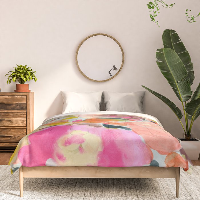 floral bouquet from above abstract art Comforter Gallery Image 3