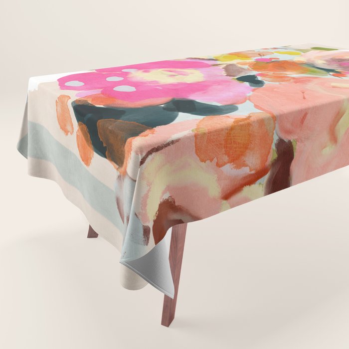 floral bouquet from above abstract art Tablecloth Gallery Image 1