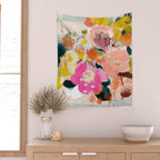 floral bouquet from above abstract art Wall Tapestry Gallery Image 2