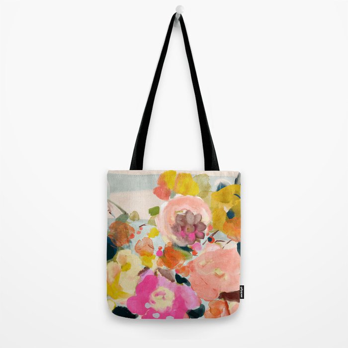 floral bouquet from above abstract art Tote Bag Gallery Image 2