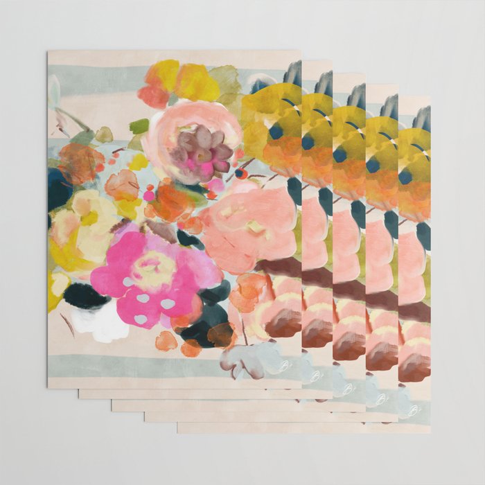 floral bouquet from above abstract art Wrapping Paper Gallery Image 3