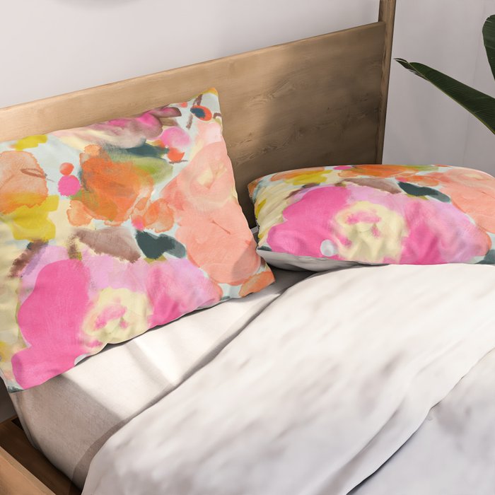 floral bouquet from above abstract art Pillow Sham Gallery Image 2