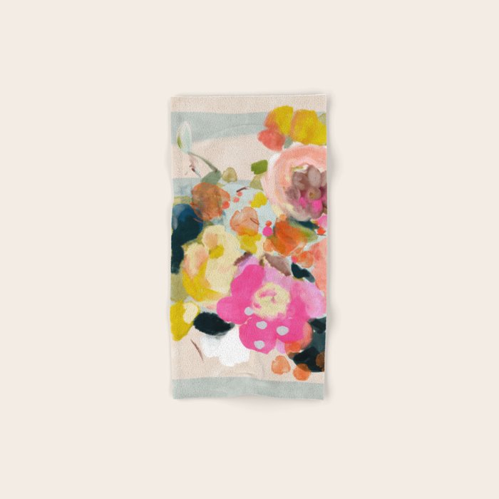 floral bouquet from above abstract art Bath Towel Gallery Image 1