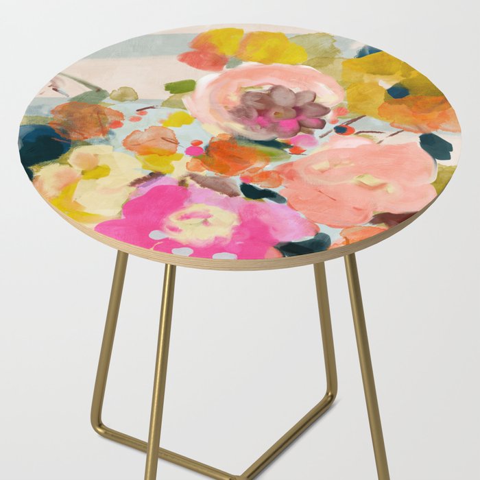 floral bouquet from above abstract art Side Table Gallery Image 2