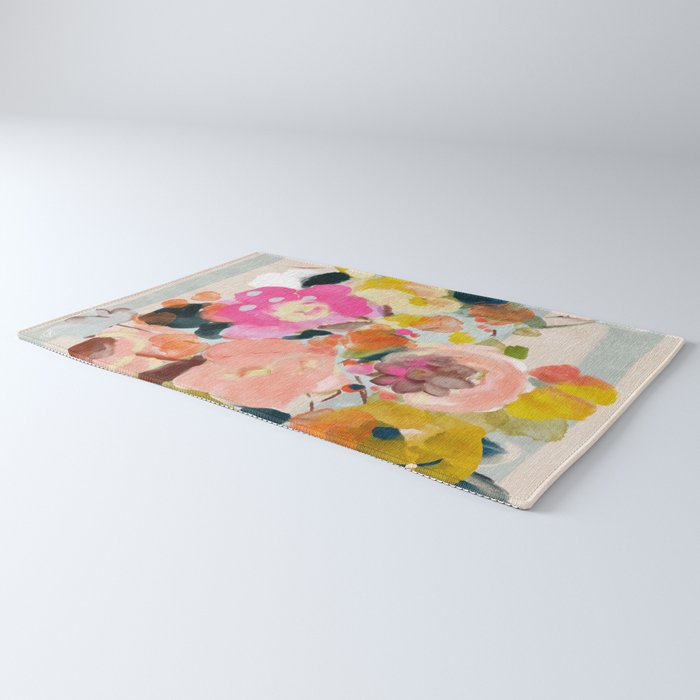 floral bouquet from above abstract art Rug Gallery Image 3