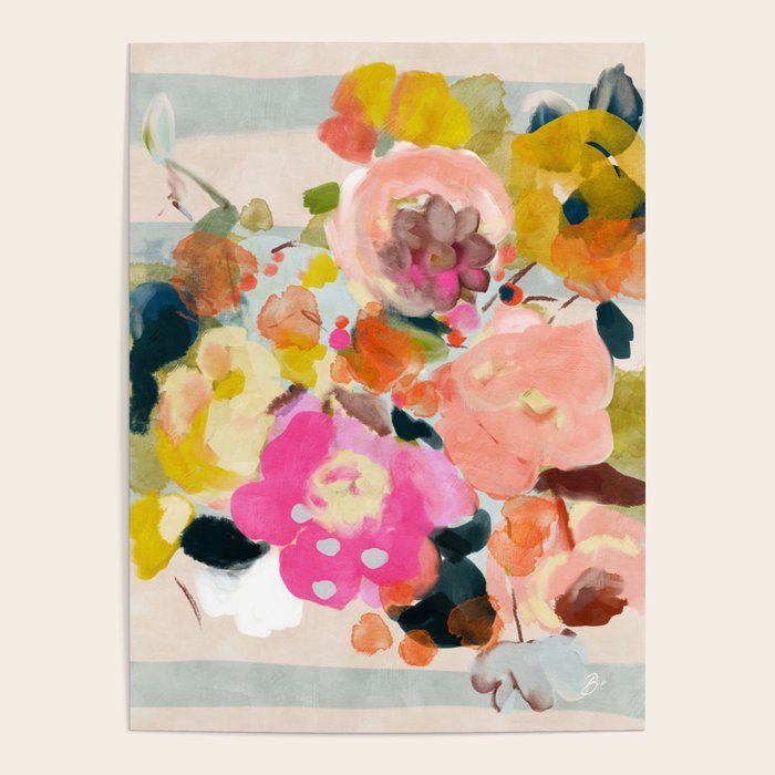 floral bouquet from above abstract art Poster Gallery Image 1
