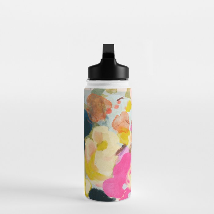 floral bouquet from above abstract art Water Bottle Gallery Image 3
