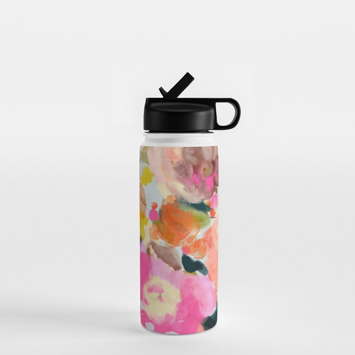 floral bouquet from above abstract art Water Bottle Gallery Image 1