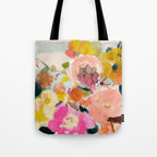 floral bouquet from above abstract art Tote Bag Gallery Image 1