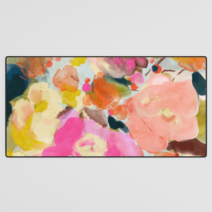 floral bouquet from above abstract art Desk Mat Gallery Image 3