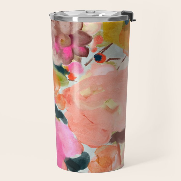 floral bouquet from above abstract art Travel Mug Gallery Image 2